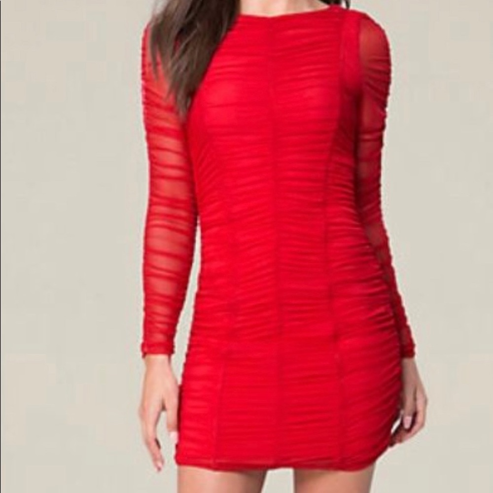 BeBe long sleeve mesh dress